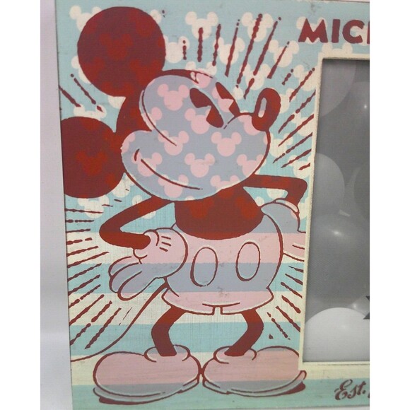 Disney Parks Mickey Mouse Est 1928 Picture Frame Holds 4x6 or 5x7 Photo Retro - Picture 2 of 4